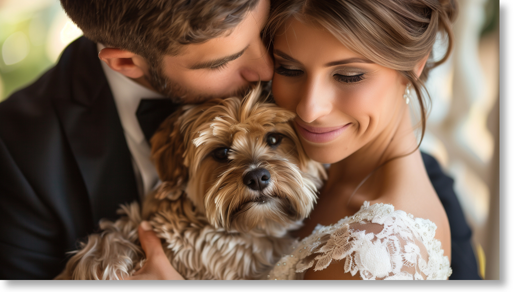 love and laughter with pets at weddings